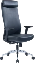 Adric (Leather office chair high back, Black)