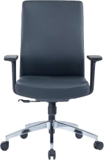 Adric (Leather office chair medium back, Black)