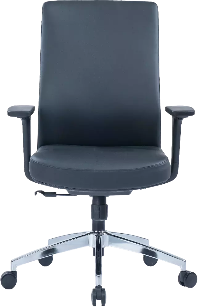 Adric (Leather office chair medium back, Black)