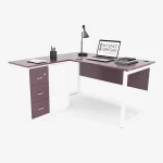 Alex Series. L-Shape Office Desk with Built-In Storage