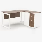 URBAN Series L-Shape Office Desk with Built-In Storage