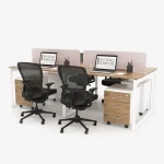 Alex Series. Modern Design 4 Cluster Face to Face Office Desk