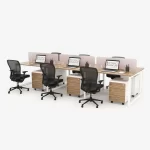 Alex Series. Modern Design 6 Cluster Face to Face Office Desk