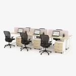 Alex Series. Modern Design 6 Cluster Face to Face Office Desk