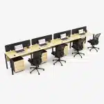 Diamond Series. Cluster of 4 In-Line Workstation