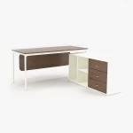 ELEGANT Series L-Shape Desk with Built-In Storage