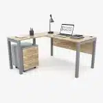 Exquisite Series. L-Shape Executive Desk. Cotton Beige