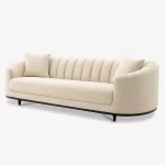 QUBO Three-Seater Sofa - Modern Channel-Tufted Office Sofa